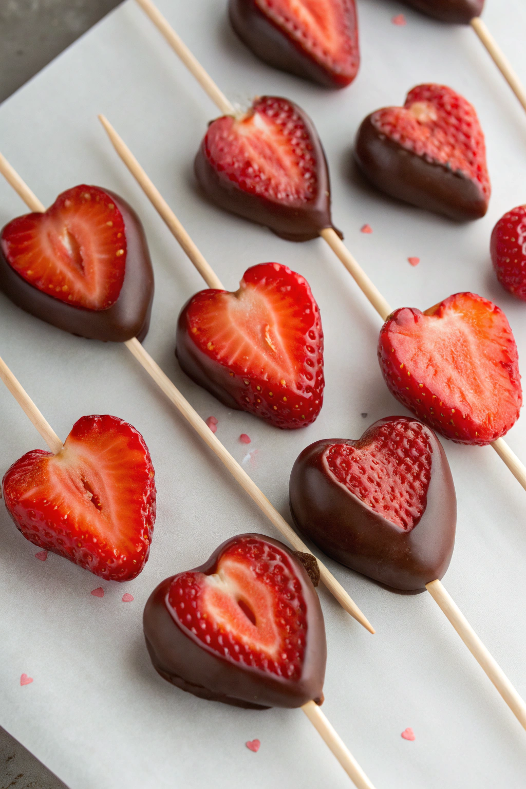 Chocolate Covered Strawberry Heart Pops Recipe
