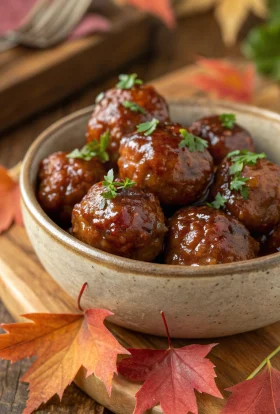 Fall Maple Glazed Meatballs Recipe