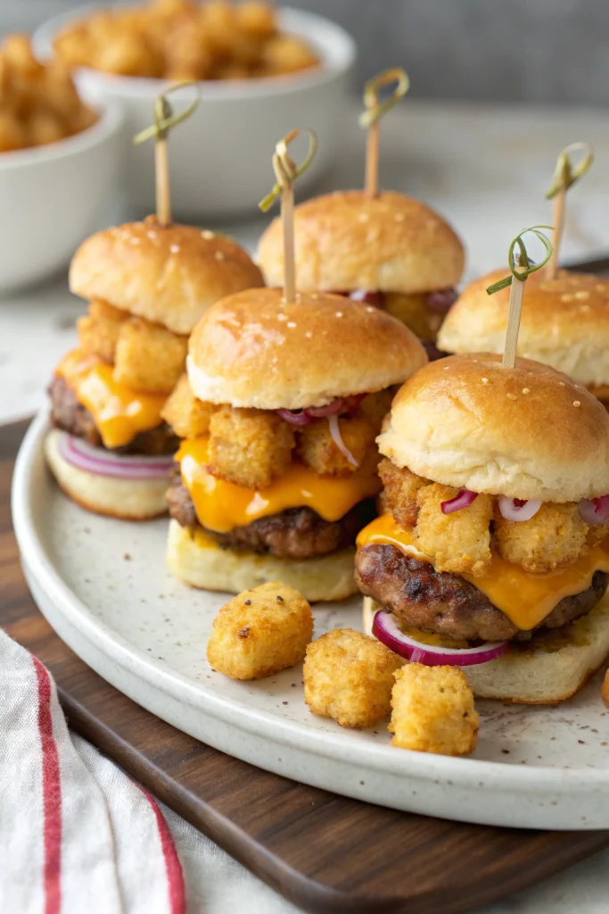 Mini Tater Tot Cheeseburgers Recipe