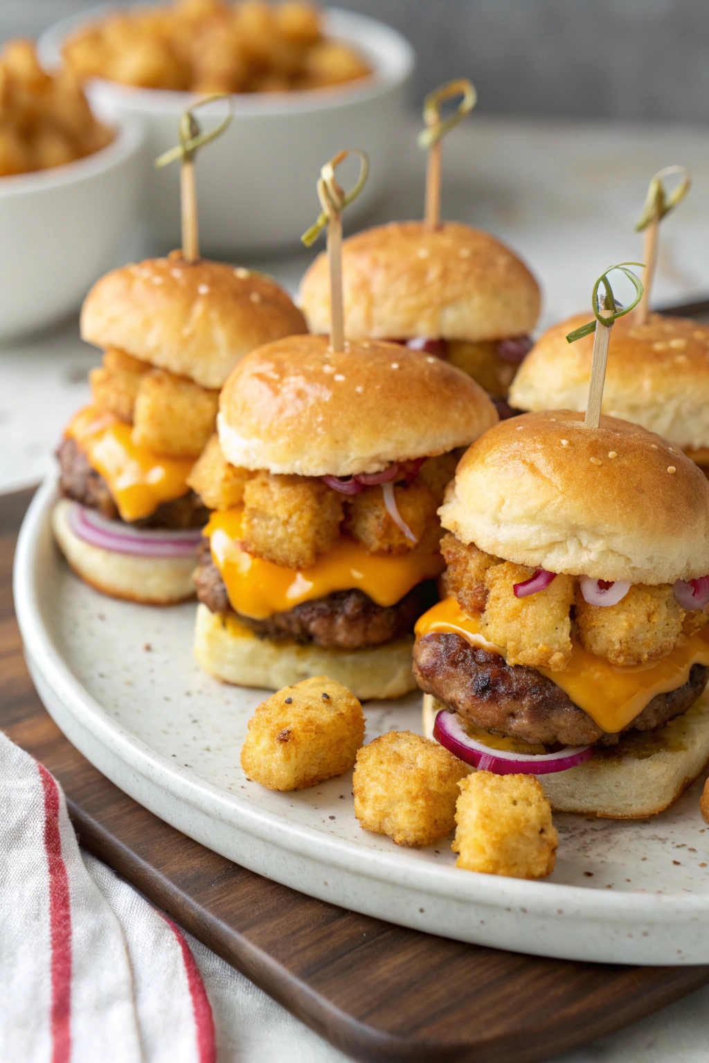 Mini Tater Tot Cheeseburgers Recipe