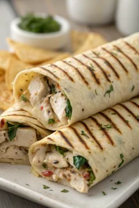 Ooey-Gooey Cheesy Garlic Chicken Wraps Recipe