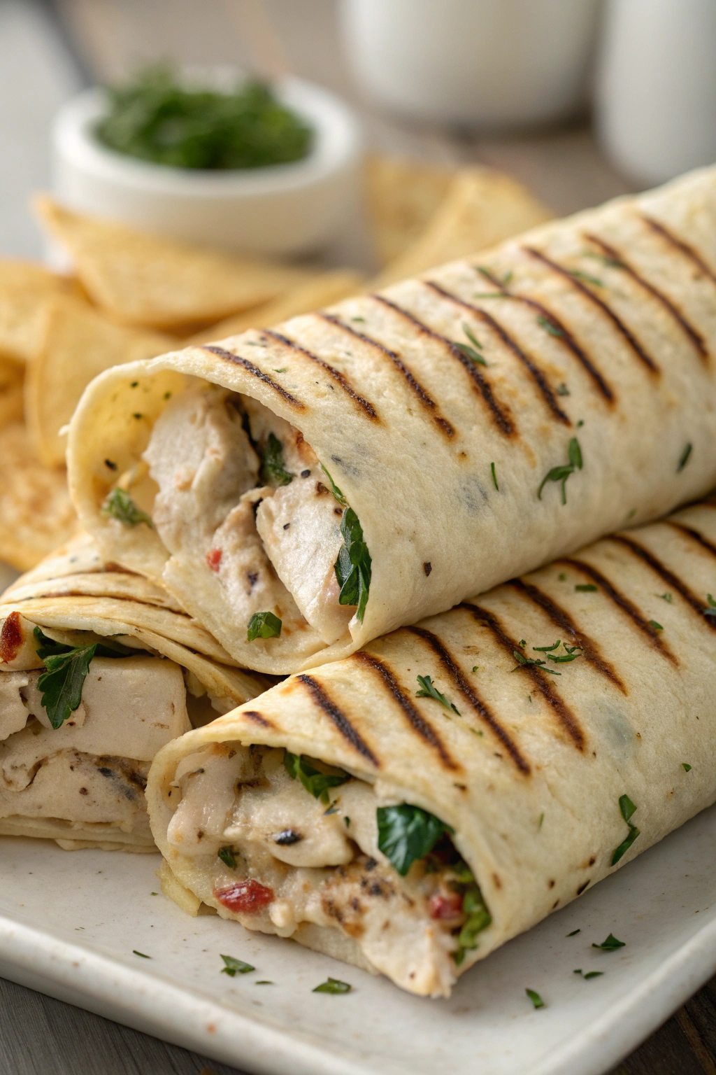 Ooey-Gooey Cheesy Garlic Chicken Wraps Recipe