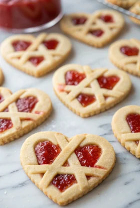 Raspberry Chia Jam Heart-Shaped Linzer Cookies Recipe