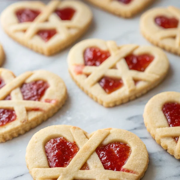 Raspberry Chia Jam Heart-Shaped Linzer Cookies Recipe