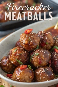 Spicy Chili Crunch Firecracker Meatballs Recipe