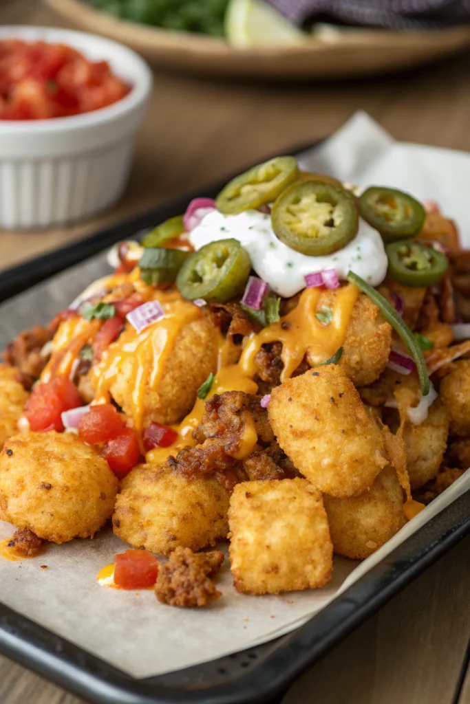 Tasty Loaded Tater Tot Nachos Recipe
