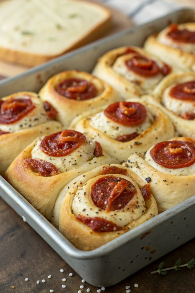 Tasty Pepperoni Pizza Rolls with Flaky Dough
