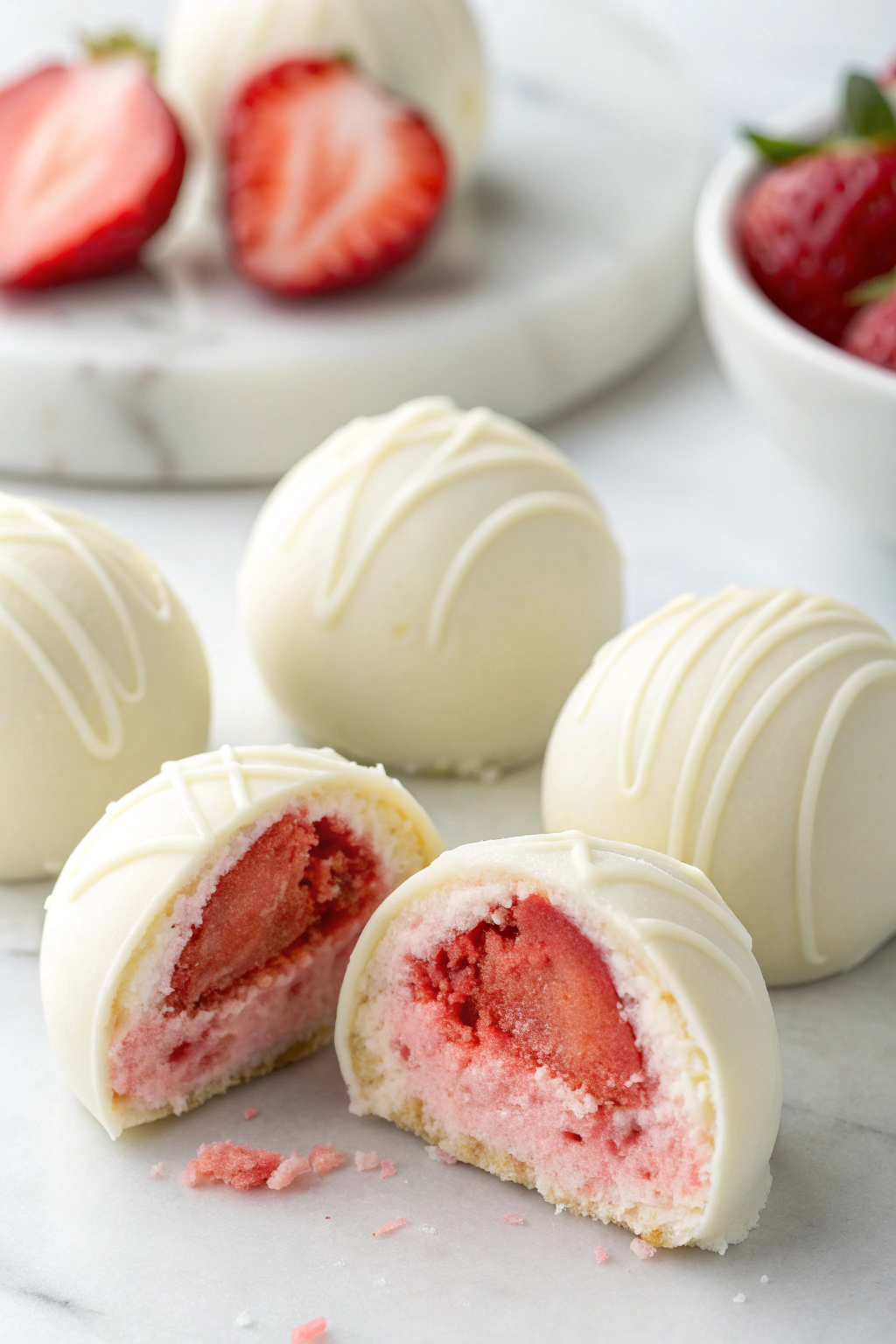 White Chocolate Strawberry Truffles Recipe