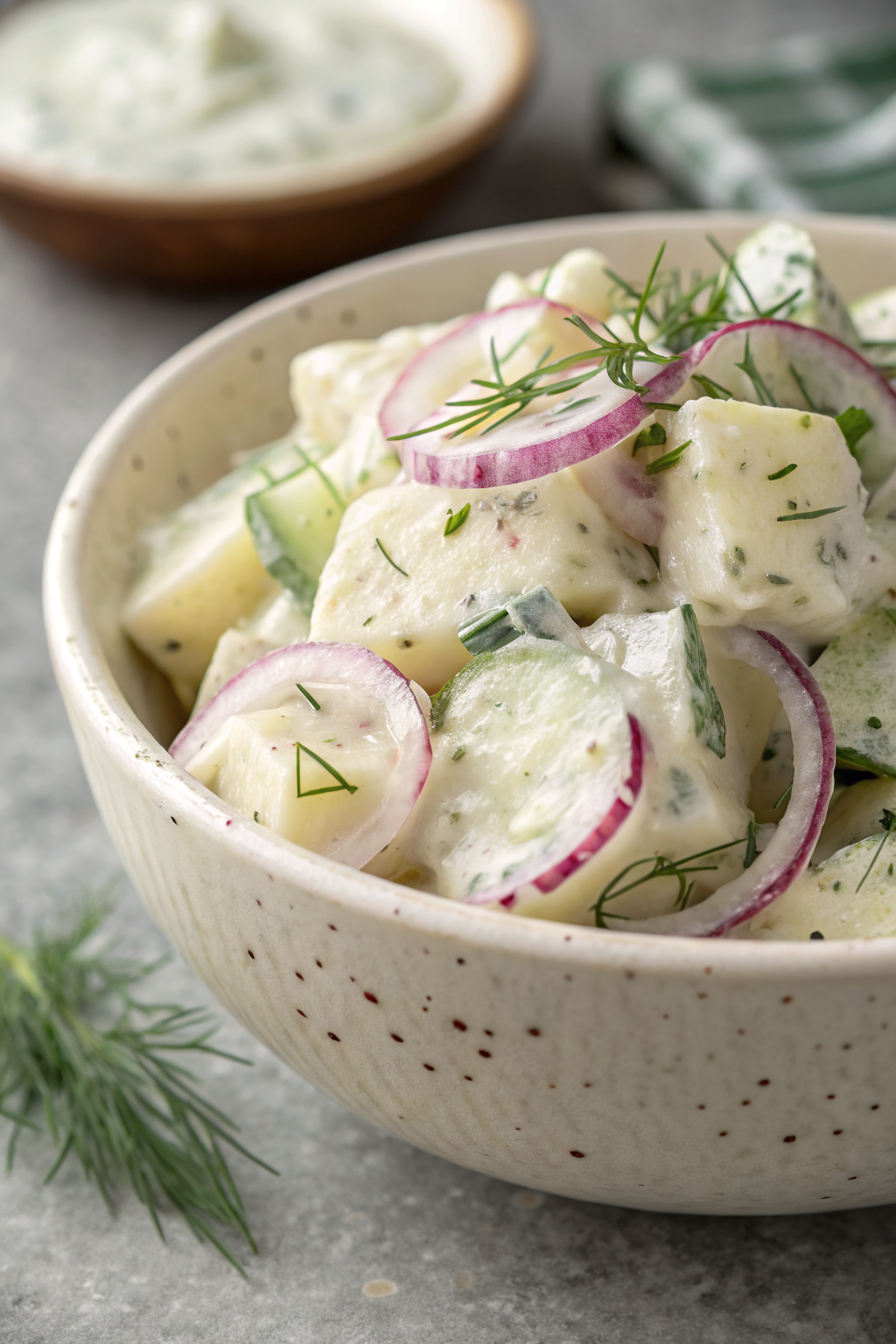 Potato and Cucumber Salad with Creamy Dill Dressing