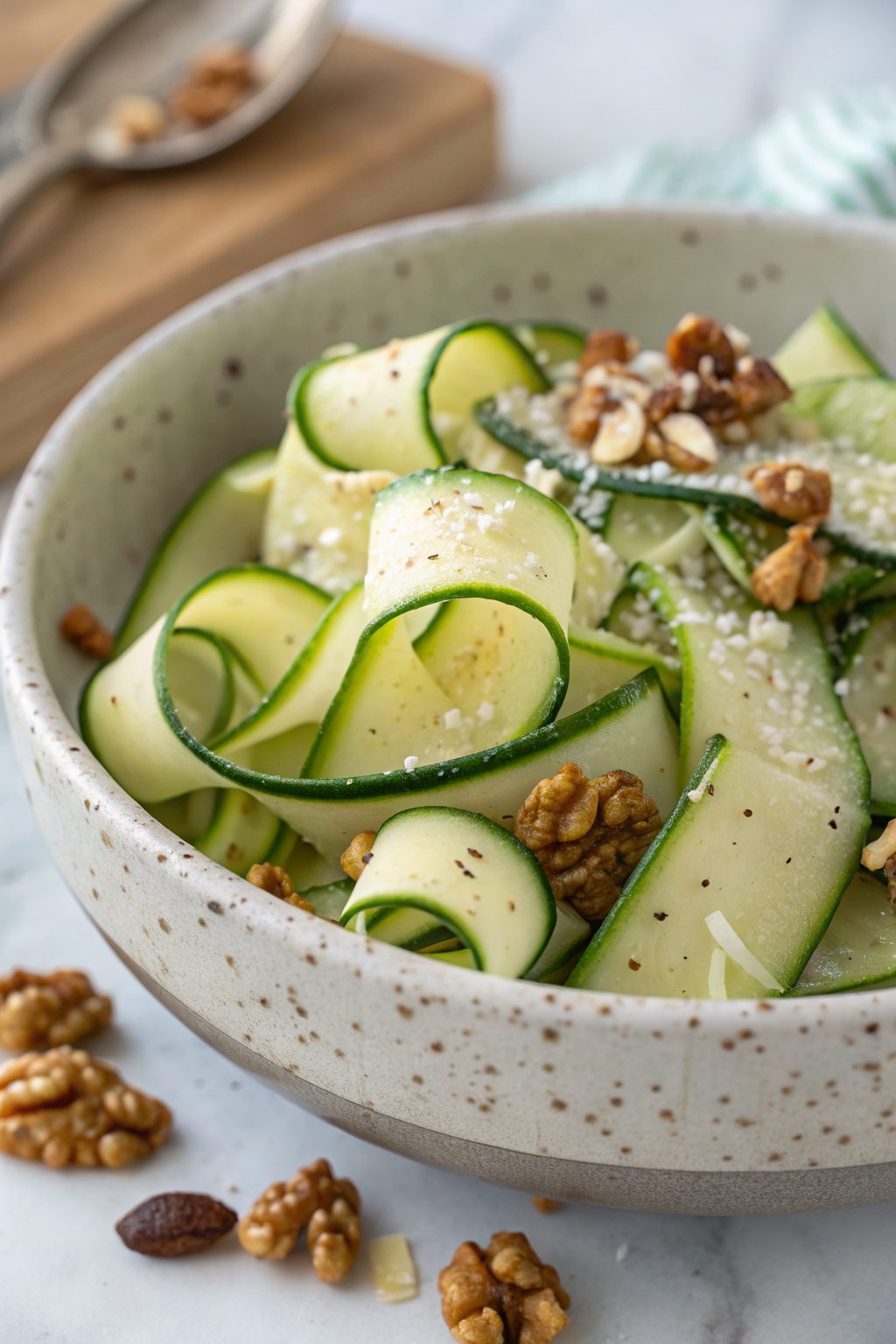 10 Minute Shaved Zucchini Salad with Lemon Parmesan