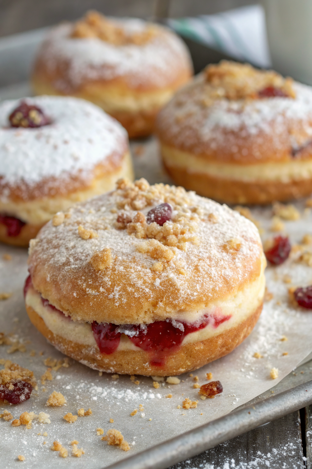 Apple Cheesecake Buns with a Crumble Topping