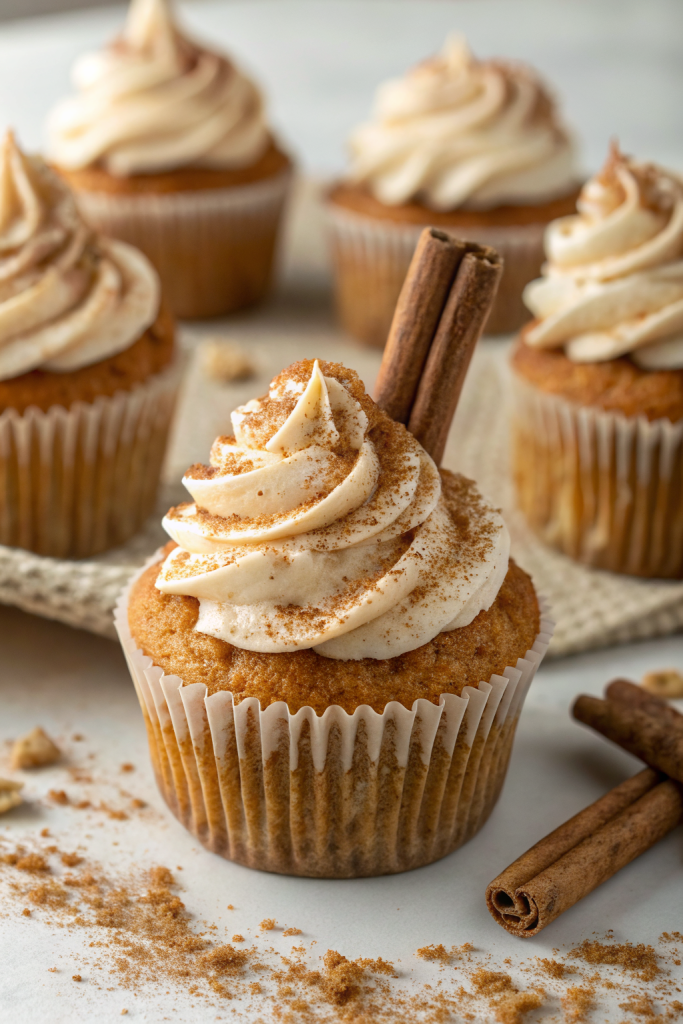 Chai Latte Cupcakes with Caramel Brulee Frosting