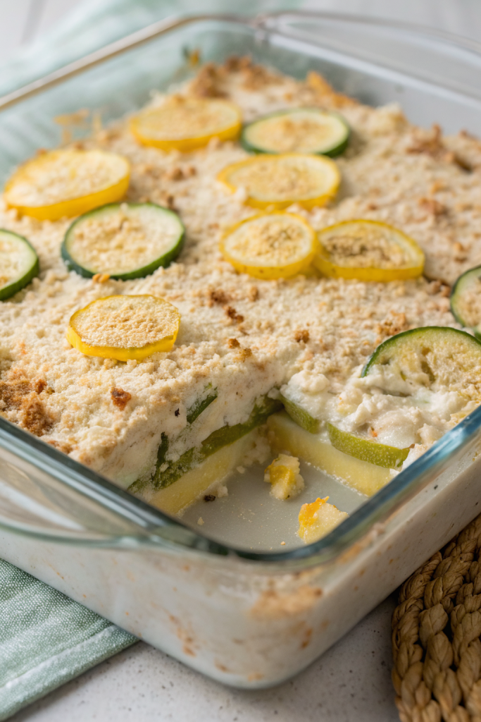 Cheesy Summer Squash and Zucchini Casserole