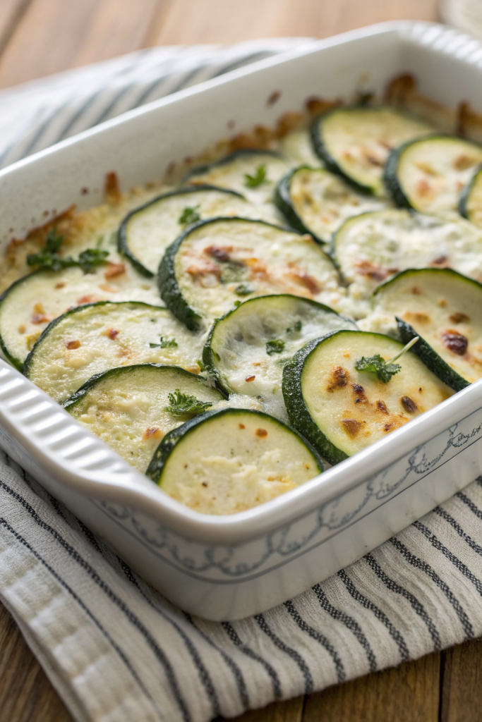 Creamy Parmesan Baked Zucchini Recipe