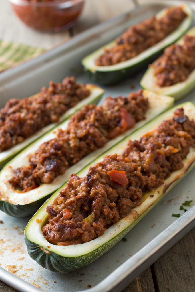 Easy Ground Beef Zucchini Boats Recipe