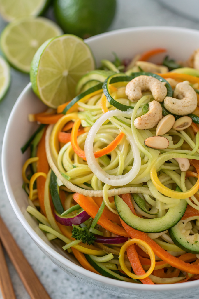 Garlic Lime Cashew Zoodles Recipe