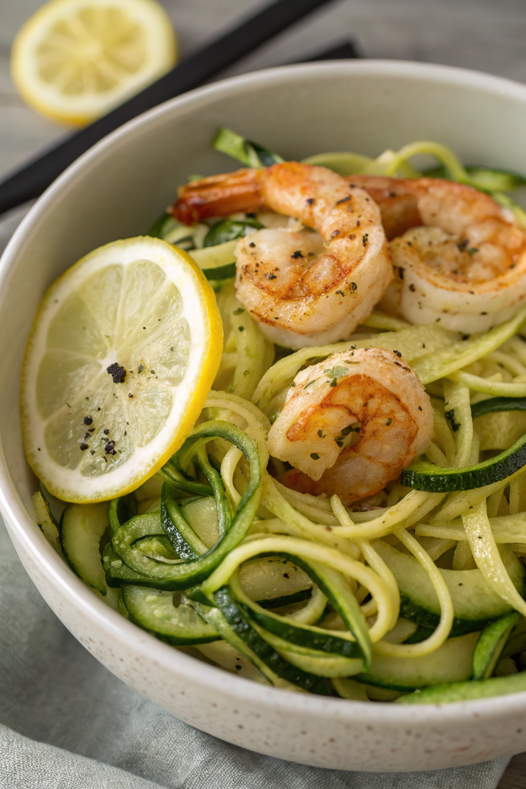 Lemon Garlic Shrimp Zucchini Noodle Recipe