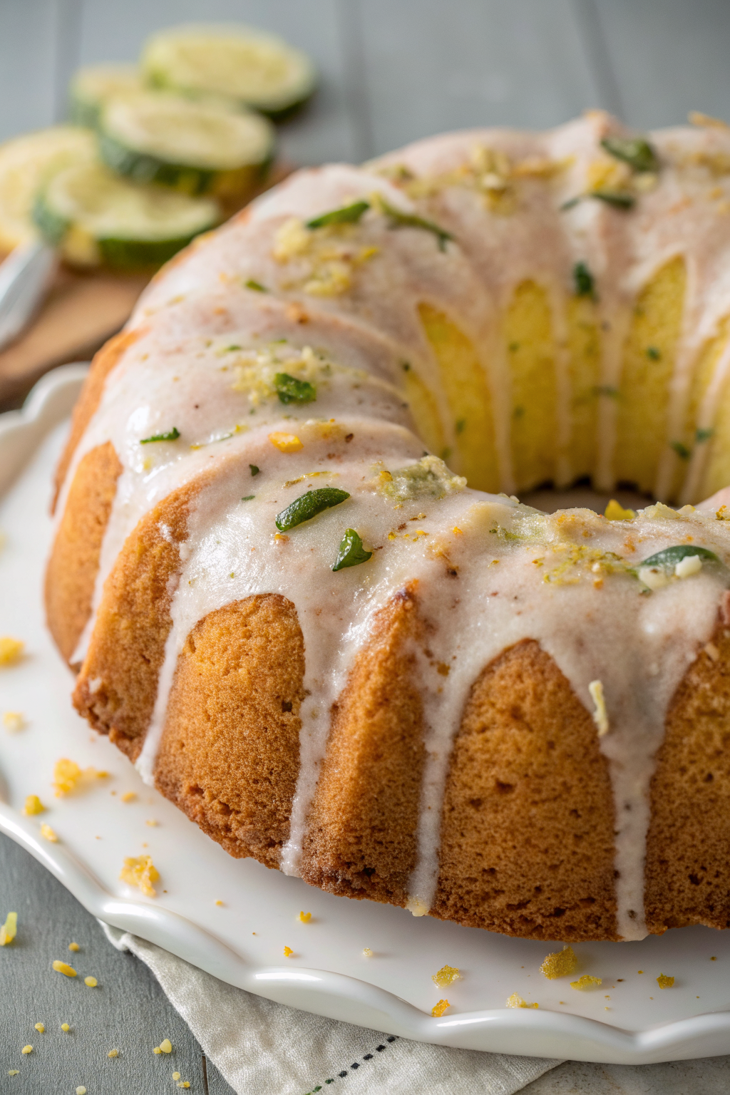 Lemon Zucchini Cake With Sweet Lemon Glaze