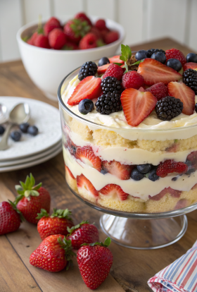No-bake Mixed Berry Trifle Recipe