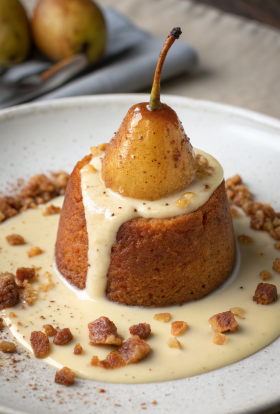 Poached Pear Cardamom Cakes Recipe