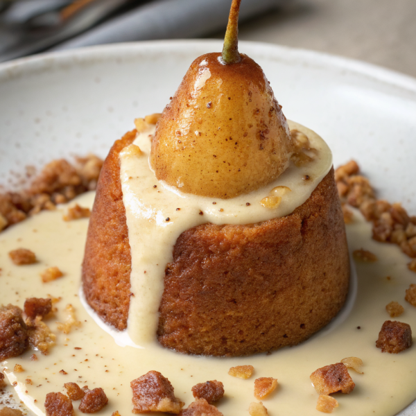Poached Pear Cardamom Cakes Recipe