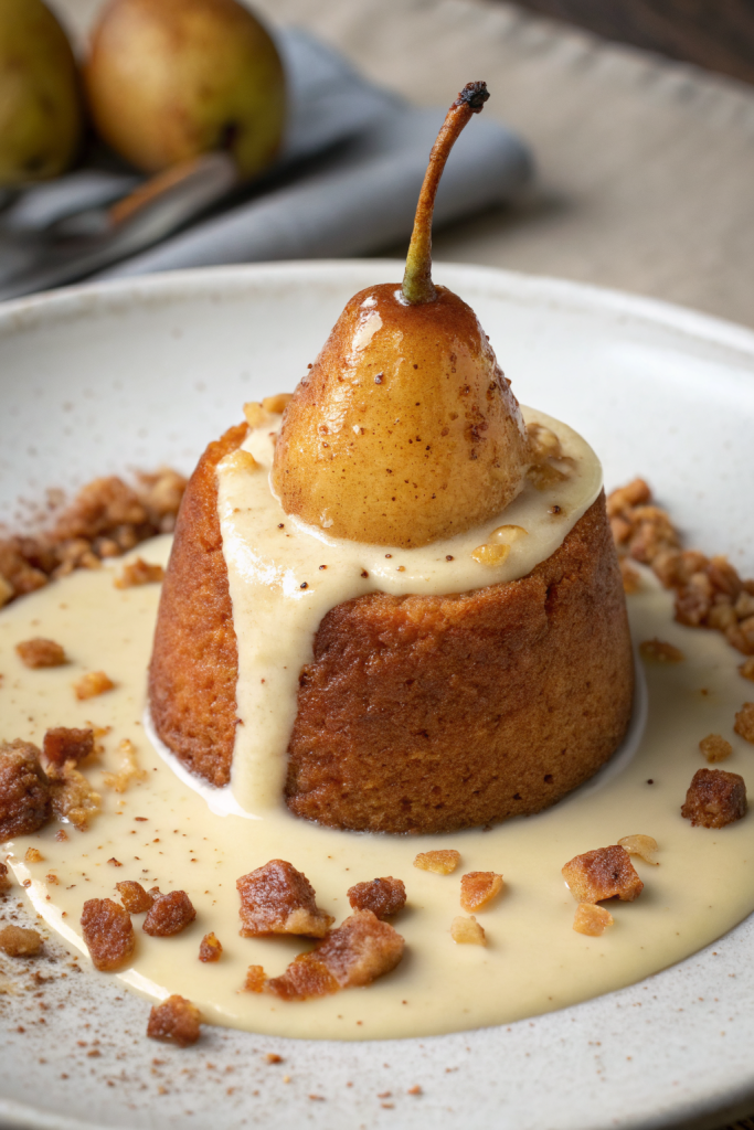 Poached Pear Cardamom Cakes Recipe