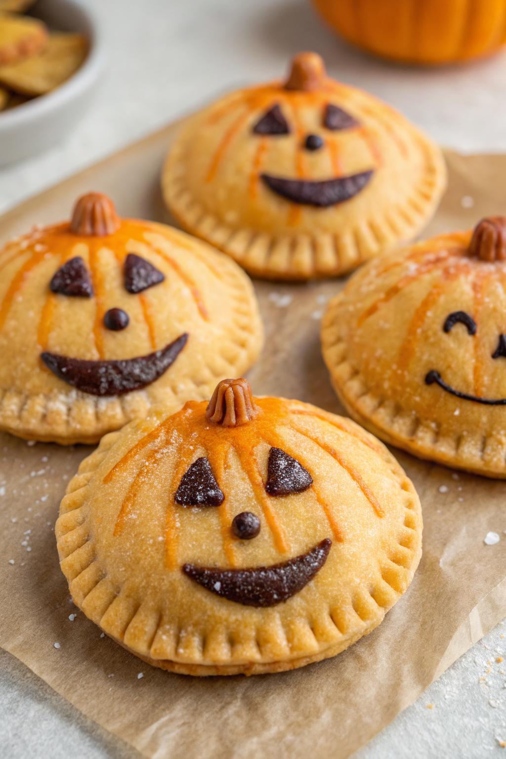 Pumpkin Shaped Mini Apple Pies Recipe