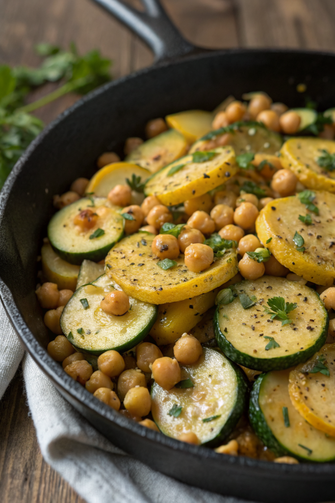 Quick Zucchini and Chickpea Skillet Recipe