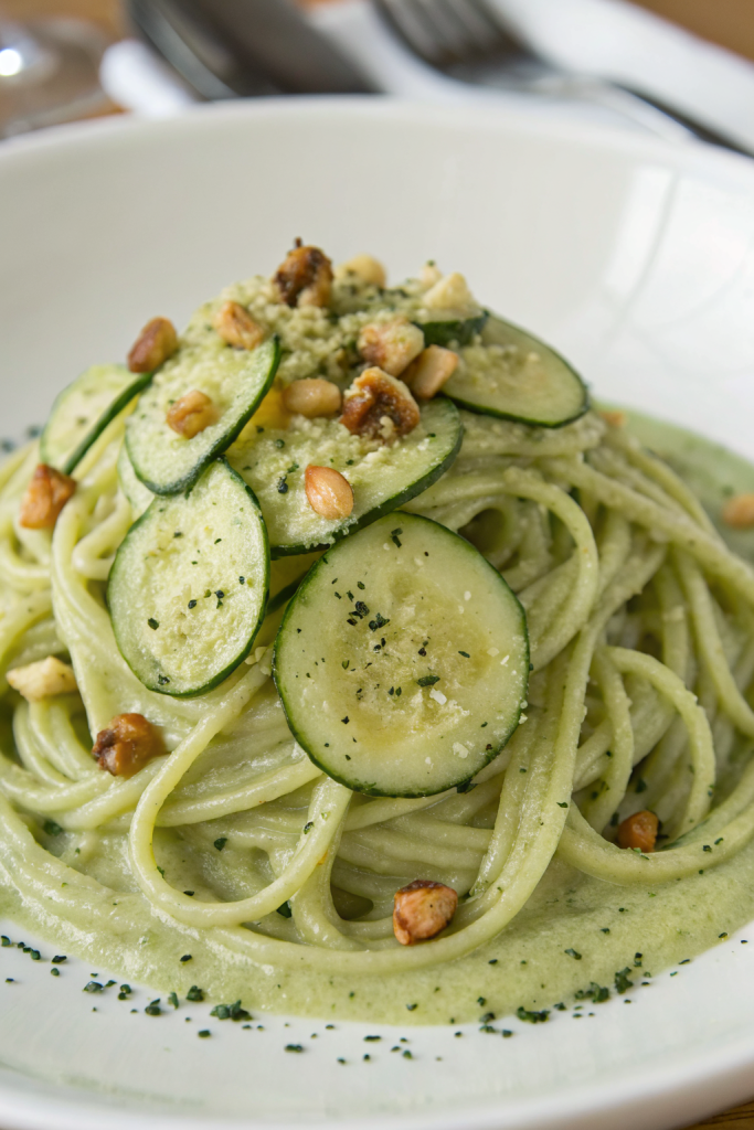 Roasted Courgette Pesto Pasta Recipe