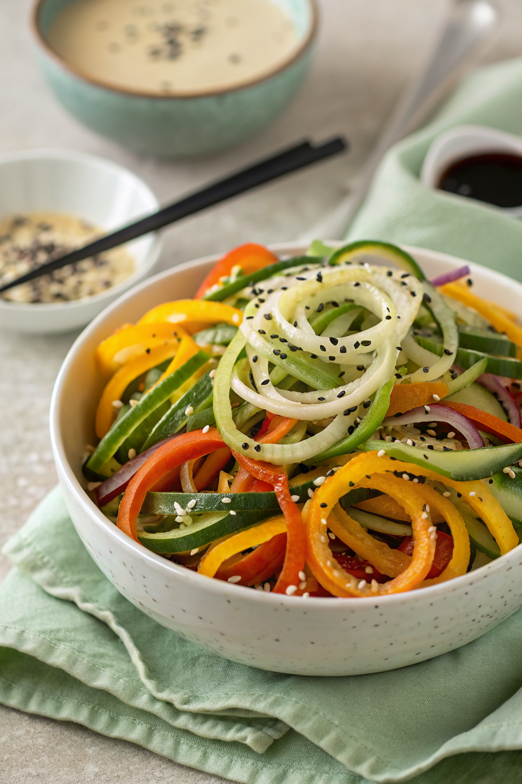 Spiralized Carrot Zucchini Salad