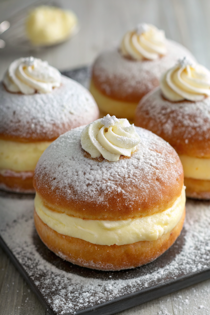 Vanilla Cream-Filled Doughnuts Recipe