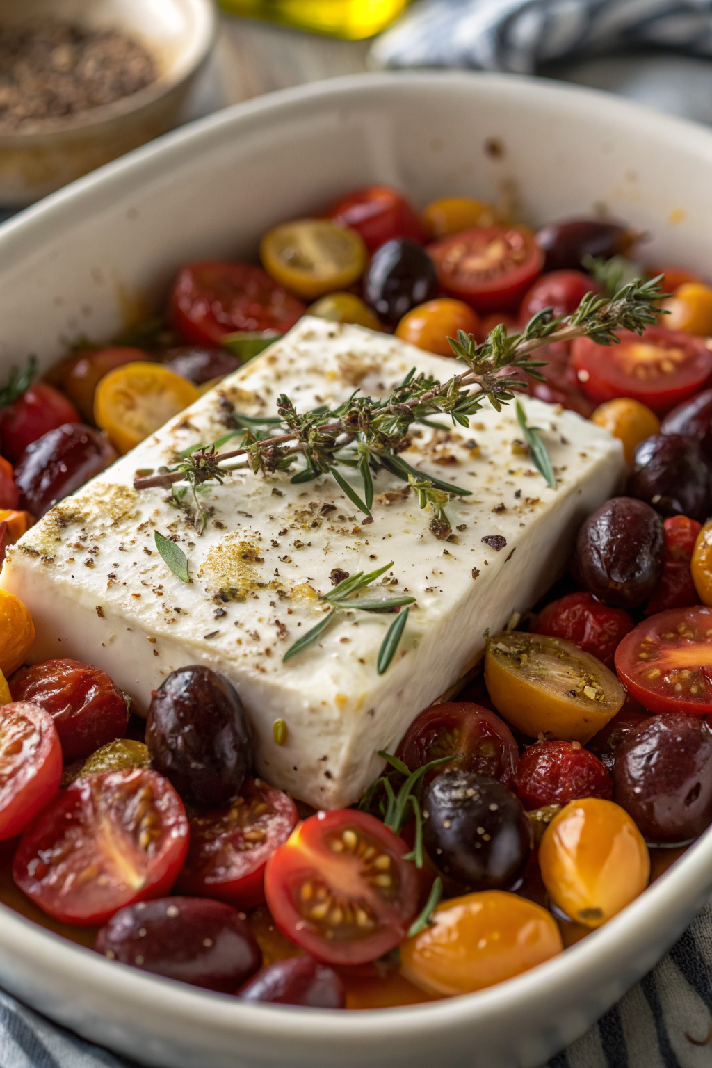 Baked Feta with Tomatoes and Olives Recipe