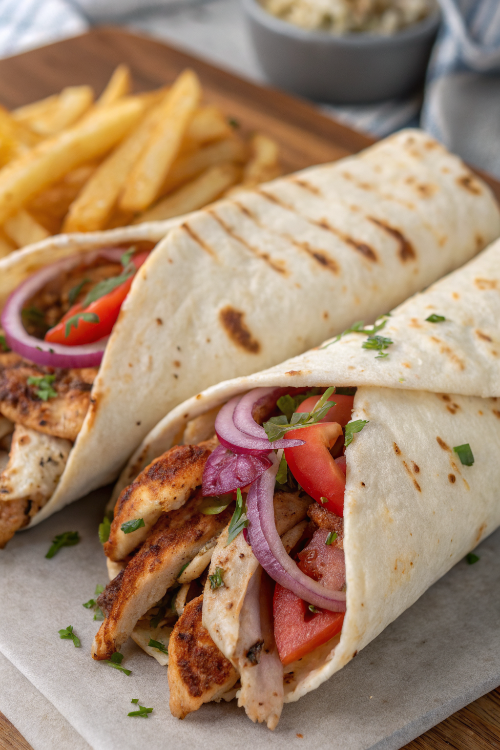 Chicken Sharwama Wrap with garlic sauce