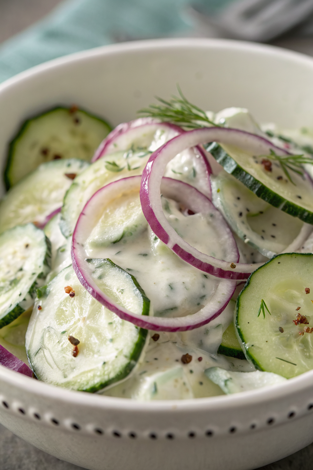 Creamy Cucumber Salad with Greek Yogurt Dressing