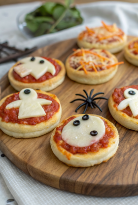 Easy Mini Halloween Pizzas Recipe