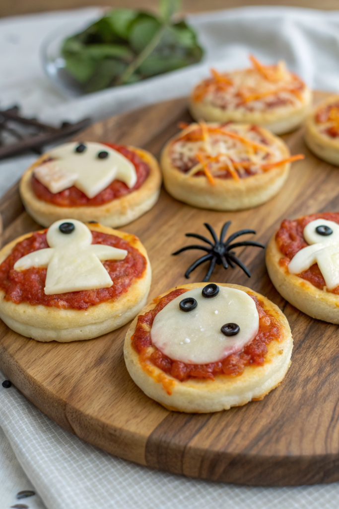 Easy Mini Halloween Pizzas Recipe