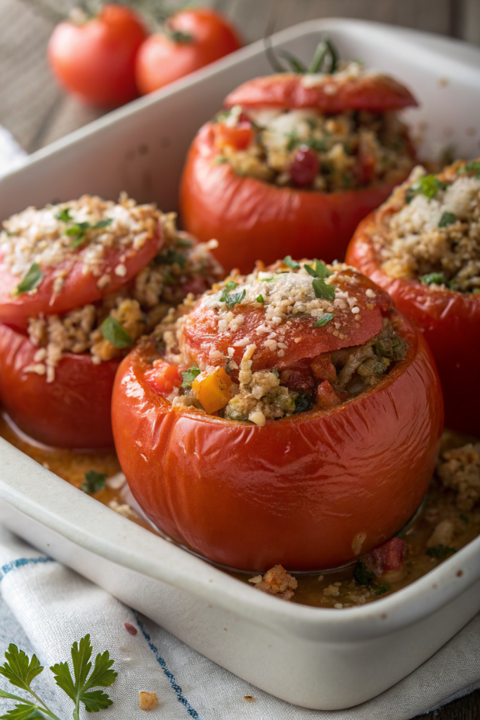 Greek Stuffed Tomatoes Recipe