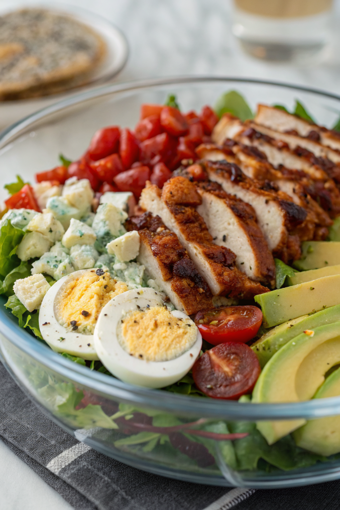 Keto Chicken Cobb Salad with Blue Cheese Dressing