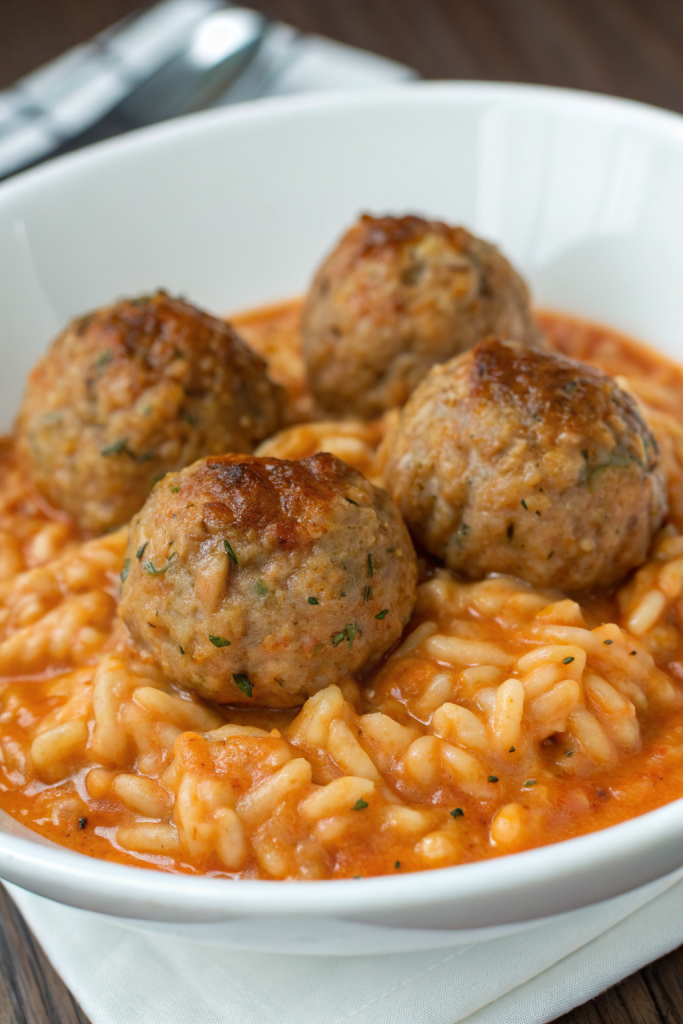 Lemon Thyme Meatballs with Pumpkin Orzo Recipe