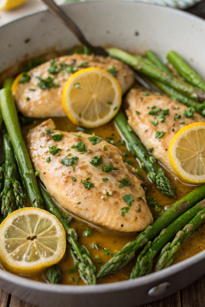 Lemon and Dill Butter Garlic Chicken and Asparagus