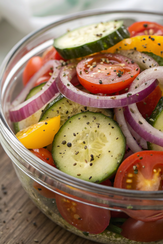 Marinated Cucumbers Onions and Tomatoes Recipe