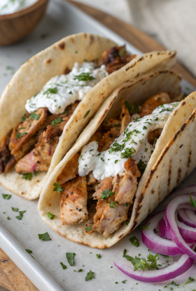 Mediterranean Chicken Gyros with Creamy Feta Tzatziki