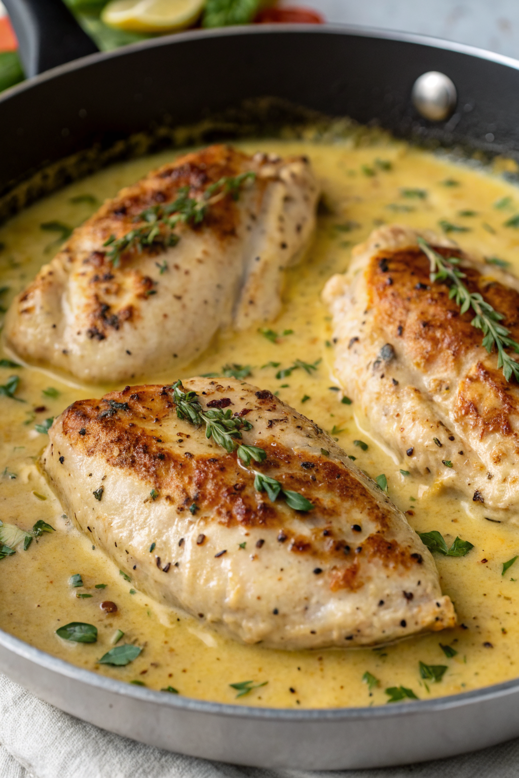 Pan Seared Chicken with Lemon Mustard Sauce Recipe