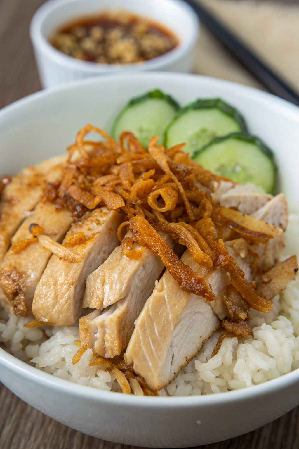 Poached Chicken with Shallot Oil Sauce