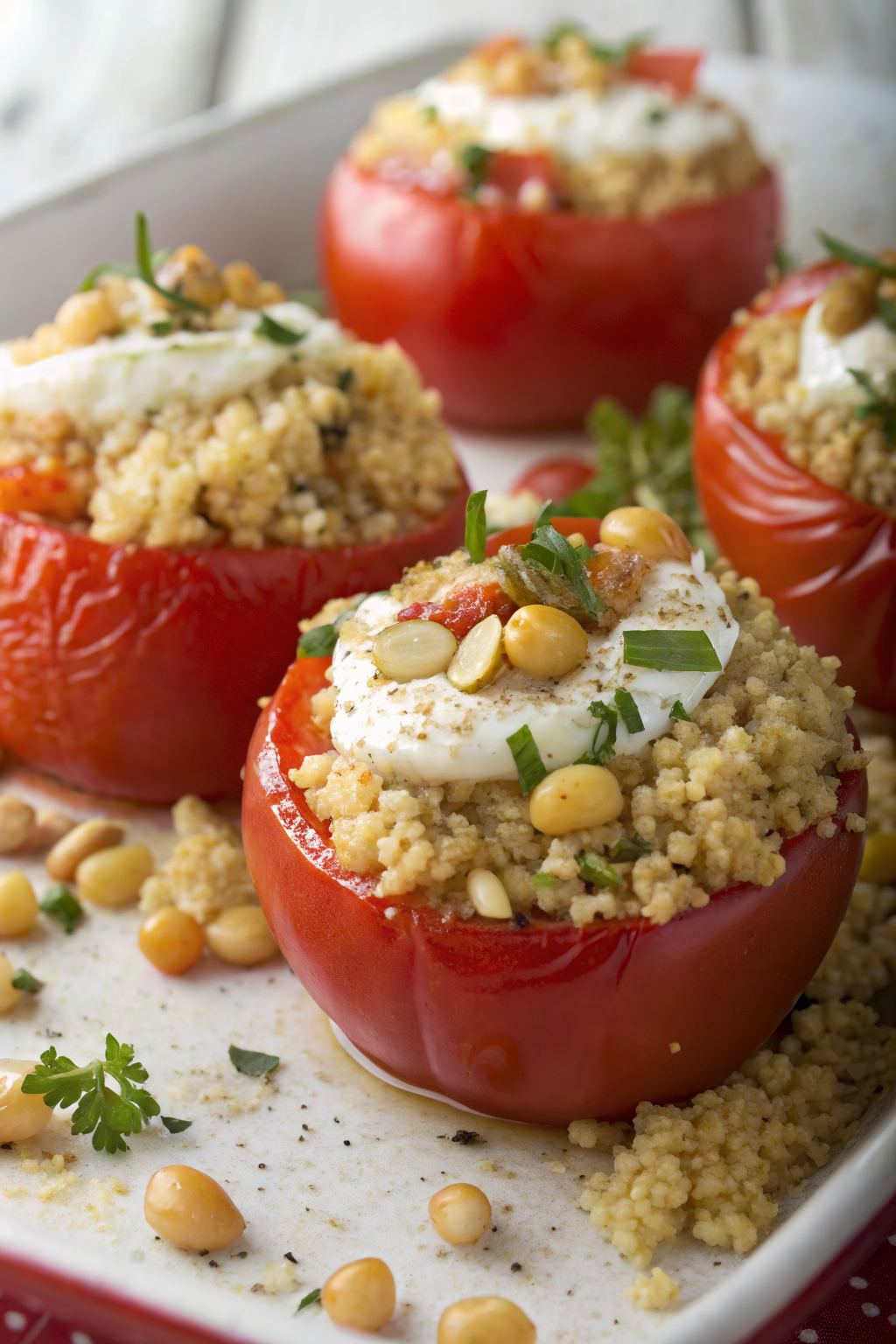Quinoa Stuffed Tomatoes with Basil and Pine Nuts Recipe