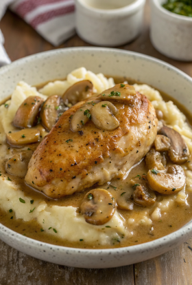 Skillet Chicken With Mushroom Gravy Recipe