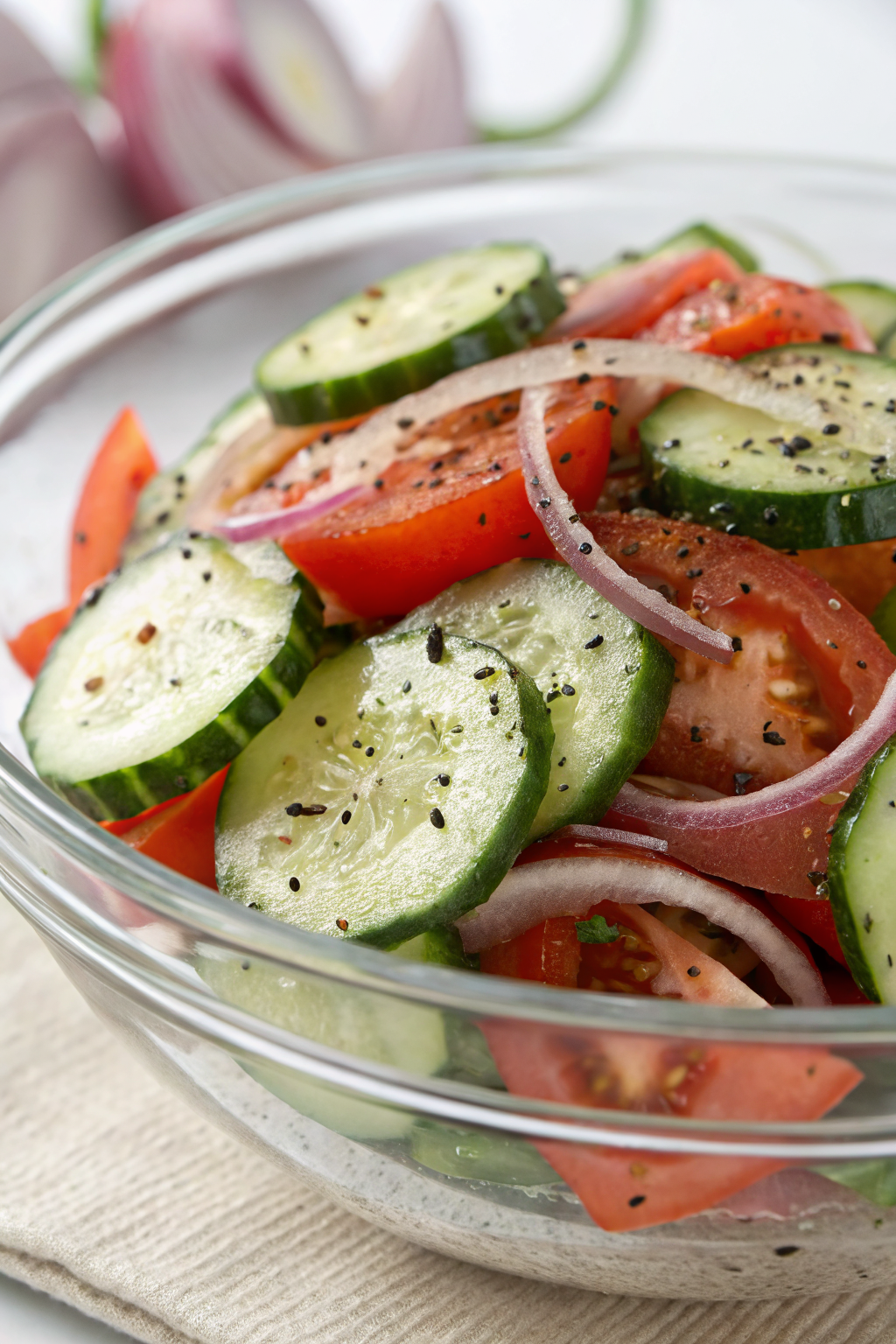 Spiced Cucumber Onion and Tomato Salad