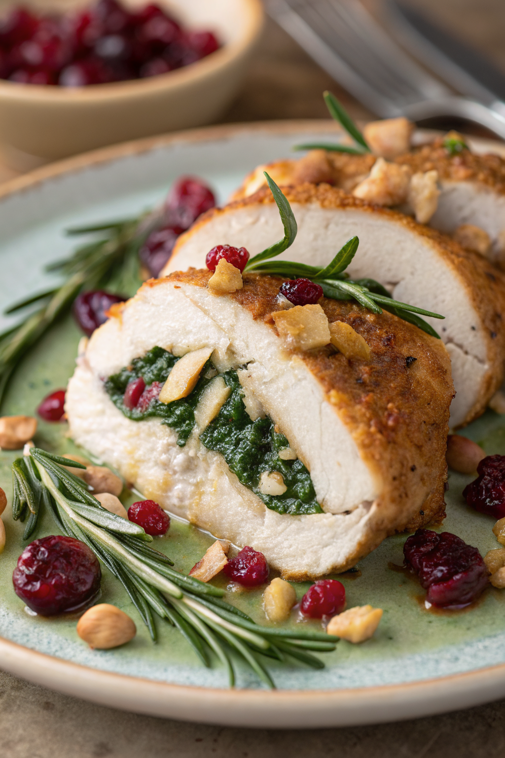 Spinach Cranberry Stuffed Chicken Breasts Recipe