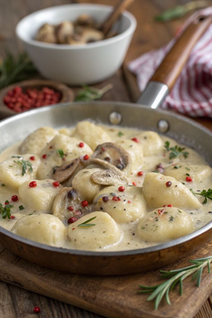 Spinach Mushroom Gnocchi Garlic Smoked Paprika Cream Sauce