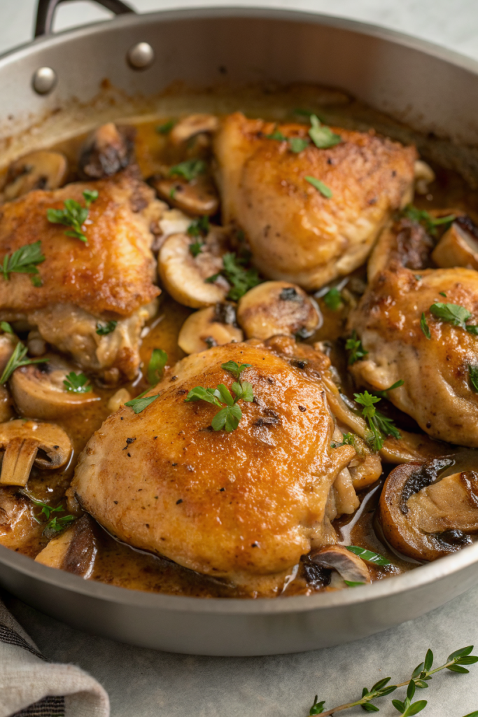 Chicken Thighs Mushrooms Recipe